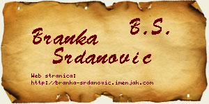 Branka Srdanović vizit kartica